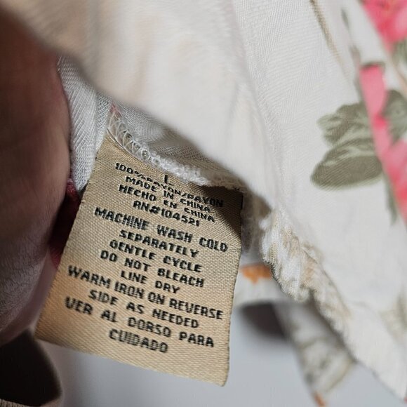 La Cabana Tropical Hawaiian Floral Cropped Vest Sleeveles Top Size Large‎ - Picture 8 of 8